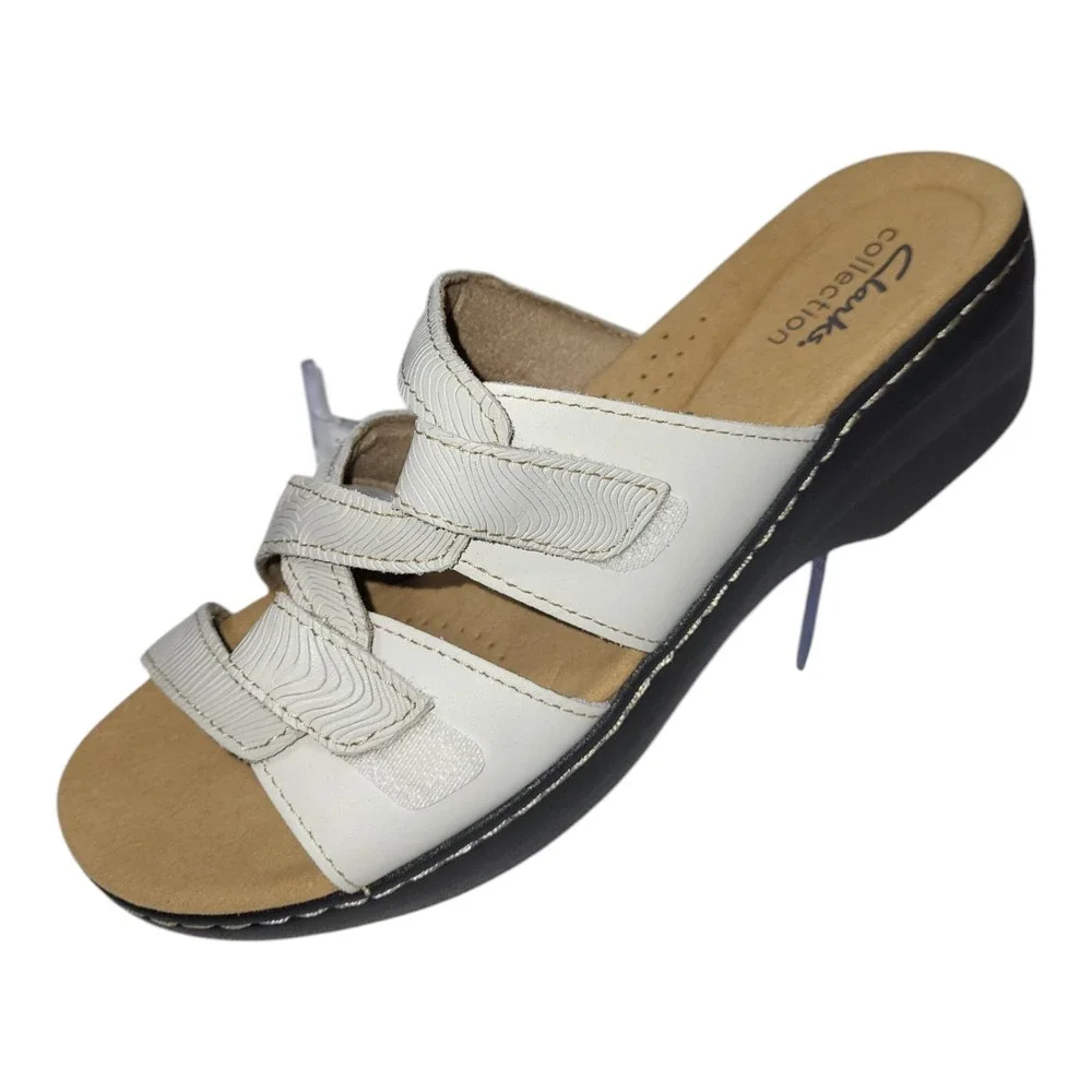 Clarks Women's Merliah Karli Sandal - White, Size 6 (EU 36.5), Leather & Comfort - Picture 2 of 15